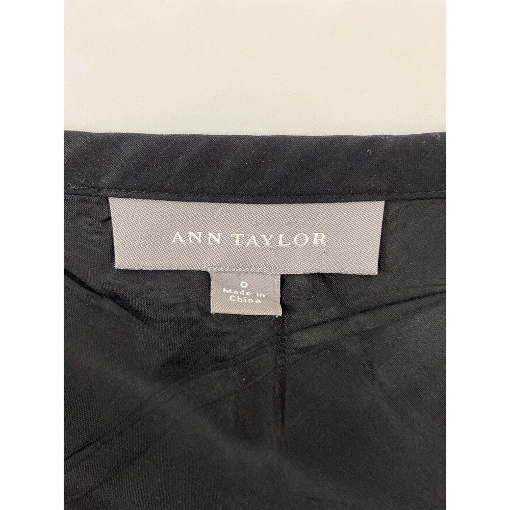 Ann Taylor Loft Tea Party Embroidered A-Line Black And White Polka Dots Size XS - Picture 5 of 8